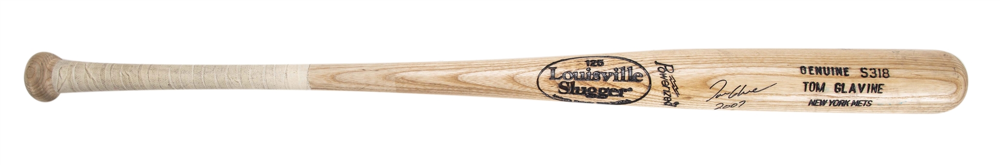 2007 Tom Glavine Game Used & Signed Louisville Slugger S318 Model Bat (PSA/DNA GU 8.5 & Beckett)